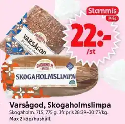 ICA Supermarket Varsågod, Skogaholmslimpa erbjuda