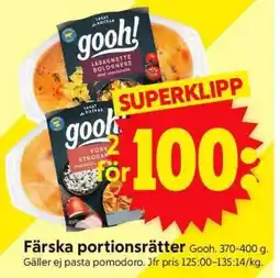 ICA Supermarket Färska portionsrätter Gooh erbjuda