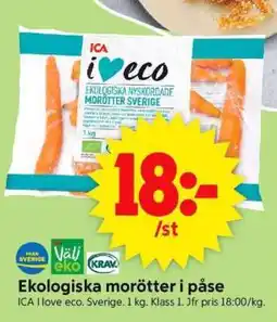 ICA Supermarket Ekologiska Morötter i Påse erbjuda
