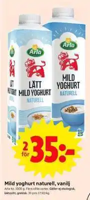 ICA Supermarket Mild yoghurt naturell, vanilj erbjuda