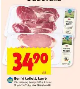 ICA Supermarket Benfri kotlett, karré erbjuda