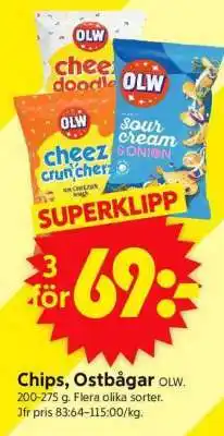 ICA Supermarket Chips, Ostbågar OLW erbjuda