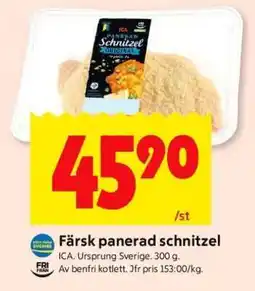 ICA Supermarket FÄRSK PANERAD SCHNITZEL erbjuda