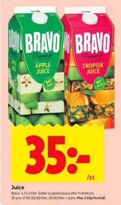 ICA Supermarket Bravo juice erbjuda