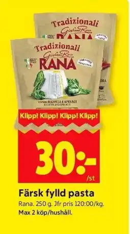 ICA Supermarket Färsk fylld pasta erbjuda