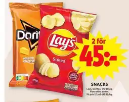 ICA Maxi Lays, Dorito Snacks erbjuda