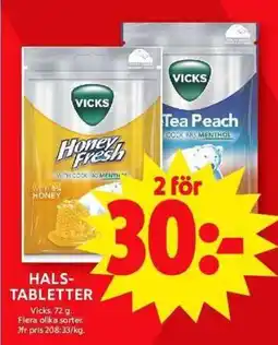 ICA Maxi VICKS Hals- tabletter erbjuda