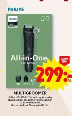 ICA Maxi PHILIPS Multigroomer MG3920/15 erbjuda