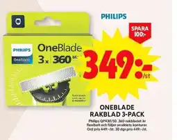ICA Maxi PHILIPS Oneblade rakblad QP430/50 erbjuda