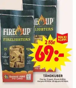 ICA Maxi FIRE UP Tändkuber erbjuda