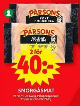 ICA Maxi PARSONS Smörgåsmat erbjuda