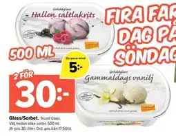 Coop Extra Glass/Sorbet Triumf Glass erbjuda