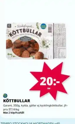 Tempo Garant Köttbullar erbjuda