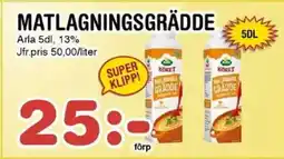 Nya Pulsen Arla Matlagningsgrädde erbjuda