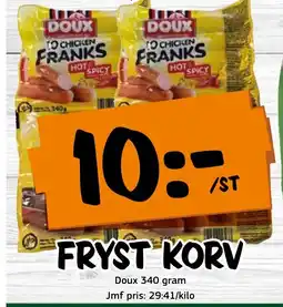 Bazaar Food market DOUX Fryst korv erbjuda