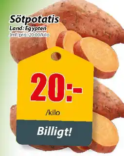 Extra Mjällby Stormarknad Sötpotatis erbjuda
