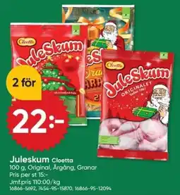 DollarStore CLOETTA Juleskum erbjuda