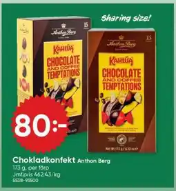 DollarStore Chokladkonfekt Anthon Berg erbjuda