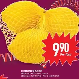 Willys Citroner 500g erbjuda