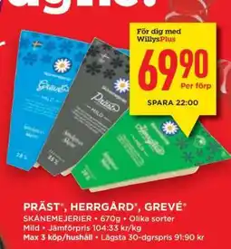 Willys PRÄST , HERRGÅRD , GREVE erbjuda