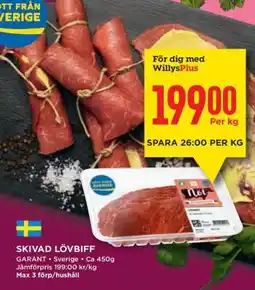 Willys SKIVAD LÖVBIFF erbjuda