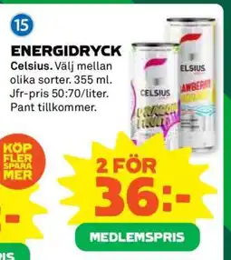 Coop Energidryck Celsius erbjuda