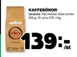 Coop Kaffebönor Lavazza erbjuda