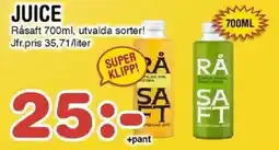 Nya Pulsen RÅSAFT Juice erbjuda