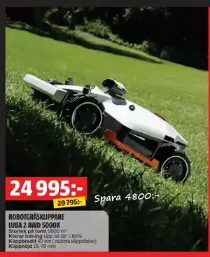 Bauhaus ROBOTGRÄSKLIPPARE LUBA 2 AWD 5000X, SEK 24995 erbjuda