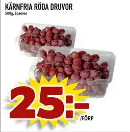 Din Mat Kärnfria röda druvor erbjuda