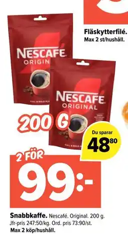 Coop Extra Snabbkaffe, SEK 99 erbjuda