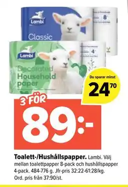 Coop Extra Toalett-/Hushållspapper, SEK 89 erbjuda
