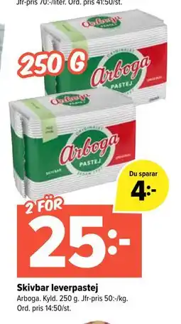 Coop Extra Skivbar leverpastej, SEK 25 erbjuda