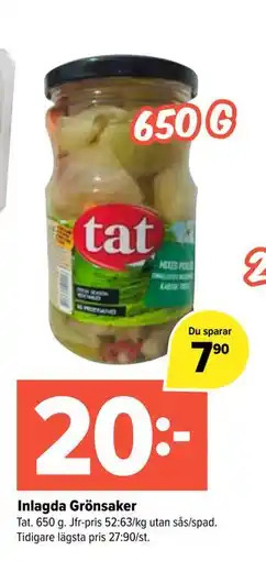 Coop Extra Inlagda Grönsaker, SEK 20 erbjuda