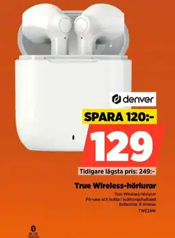 Power Denver True Wireless-hörlurar erbjuda