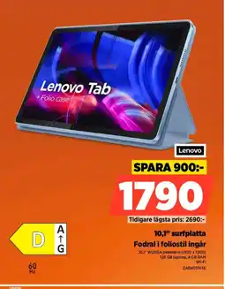 Power Lenovo 10,1" surfplatta Fodral i foliostil ingår erbjuda