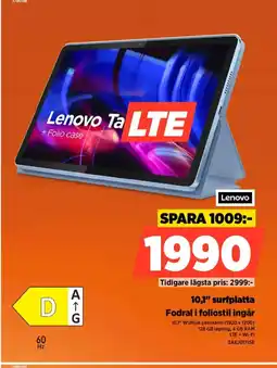 Power Lenovo 10,1" surfplatta Fodral i foliostil ingår erbjuda