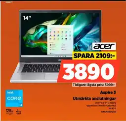 Power Aspire 3 Utmärkta anslutningar erbjuda