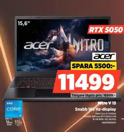 Power Acer nitro v 15 snabb 165 hz-display erbjuda