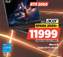 Power Acer nitro v 15 snabb 165 hz-display erbjuda