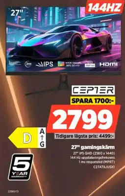 Power CEPTER 27" gamingskärm erbjuda