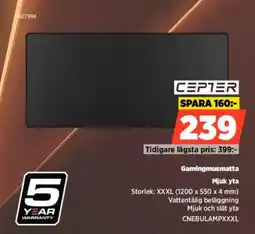 Power CEPTER Gamingmusmatta Mjuk yta erbjuda