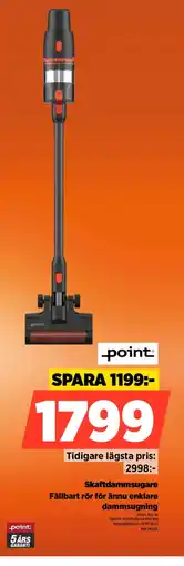 Power Point skaftdammsugare fällbart rör för ännu enklare dammsugning erbjuda