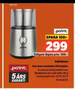 Power Point kaffekvarn kan även användas till kryddor erbjuda