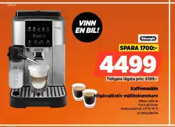 Power Delonghi kaffemaskin högkvalitativ mjölkskummare Kampanjperiod: 27/10-16/11 erbjuda