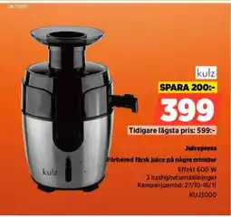 Power Kulz Juicepress Förbered färsk juice på några minuter erbjuda