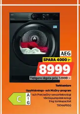 Power AEG Torktumlare Uppfrisknings- och MixDry-program erbjuda