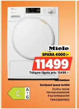 Power Miele Torktumlare EcoSpeed sparar torktid erbjuda