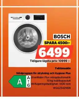 Power BOSCH Tvättmaskin Stödprogram för strykning och Hygiene Plus erbjuda