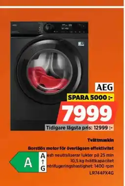 Power AEG Tvättmaskin Borstlös motor för överlägsen effektivitet erbjuda